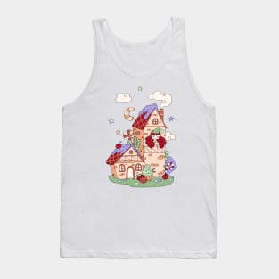 Funny princess in the tower. Fairytale castle Tank Top